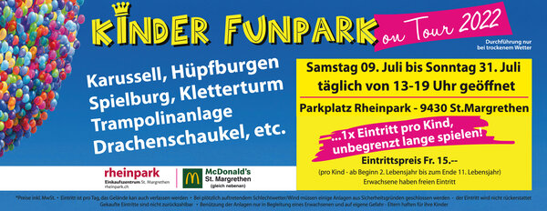 Kinder-Funpark 2022 beim Rheinpark in St. Margrethen